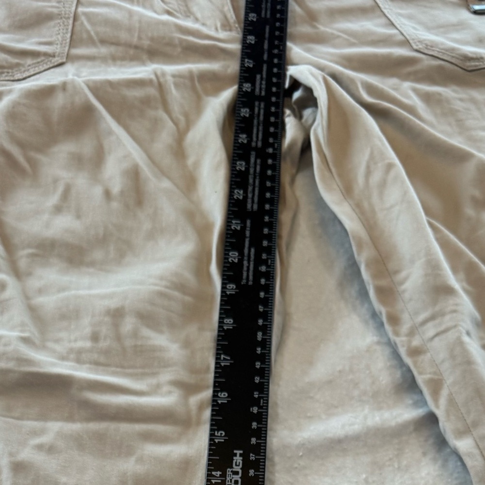 White House Black Market Light Beige cropped  Cargo Pants with Buttoned Pockets - Picture 6 of 6
